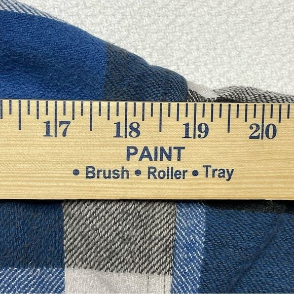 Vintage 90s Dakota Plaid Heavyweight Flannel Shirt Long Sleeve Blue Size XL Tall - Picture 8 of 16